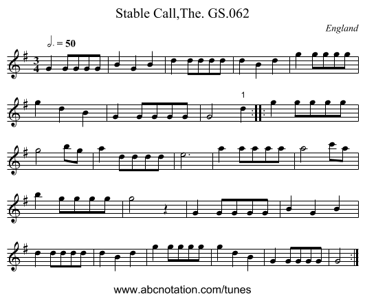 Stable Call,The. GS.062 - staff notation