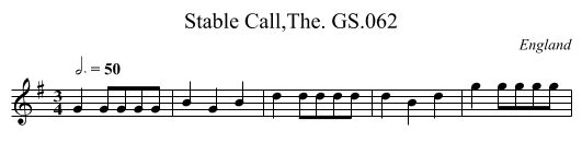 Stable Call,The. GS.062 - staff notation