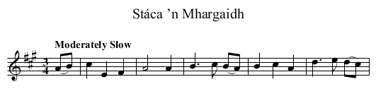 Stáca ’n Mhargaidh - staff notation