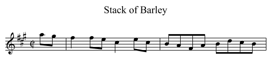 Stack of Barley - staff notation