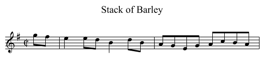 Stack of Barley - staff notation