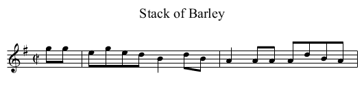 Stack of Barley - staff notation