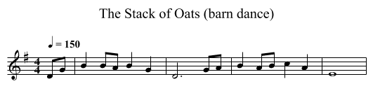 Stack of Oats (barn dance), The - staff notation