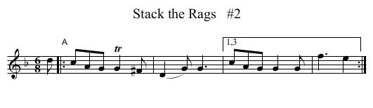 Stack the Rags   #2 - staff notation
