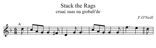 Stack the Rags - staff notation