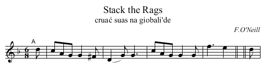 Stack the Rags - staff notation