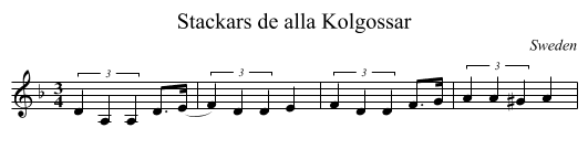 Stackars de alla Kolgossar - staff notation