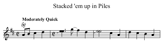 Stacked 'em up in Piles - staff notation