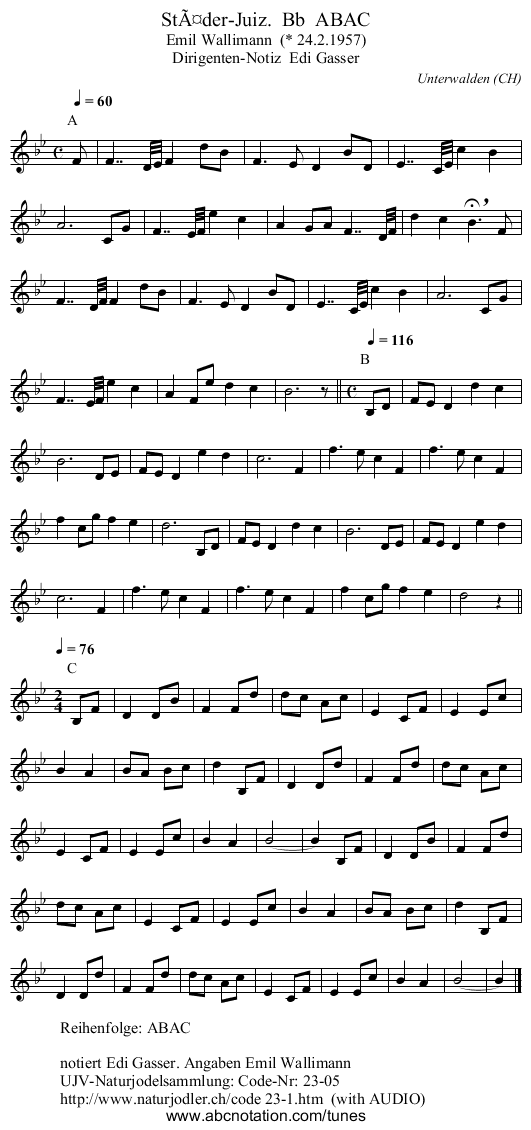 StÃ¤der-Juiz.  Bb  ABAC - staff notation