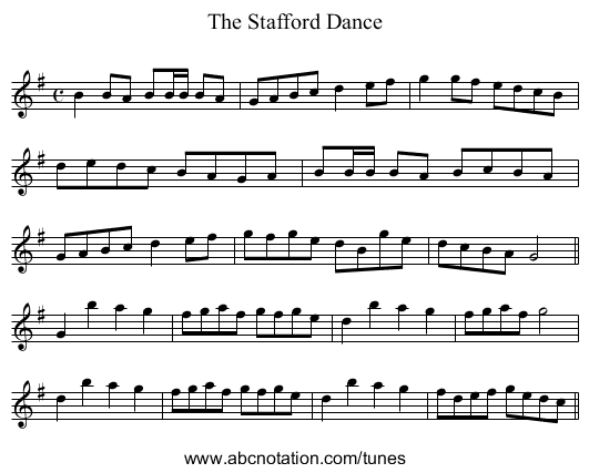 Stafford Dance, The - staff notation