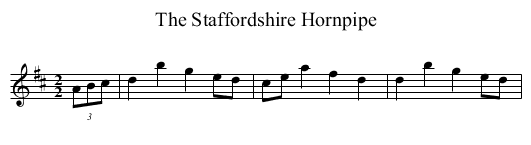 Staffordshire Hornpipe, The - staff notation