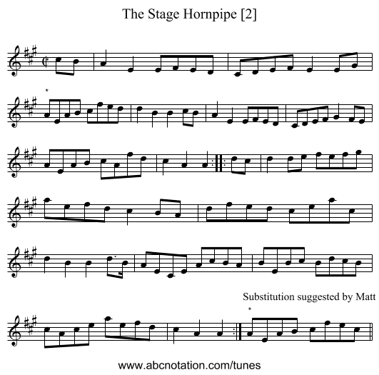 Stage Hornpipe [2], The - staff notation