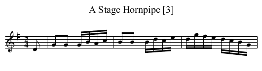 Stage Hornpipe [3], A - staff notation