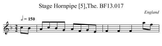 Stage Hornpipe [5],The. BF13.017 - staff notation