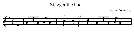 Stagger the buck - staff notation