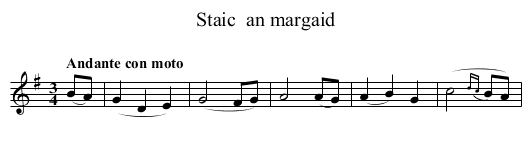 Staic  an margaid - staff notation