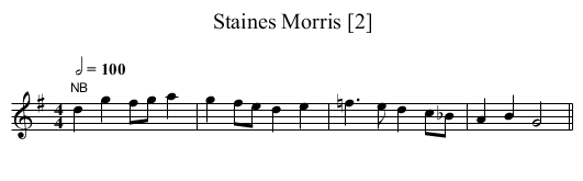 Staines Morris [2] - staff notation