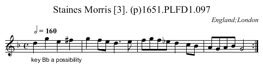 Staines Morris [3]. (p)1651.PLFD1.097 - staff notation