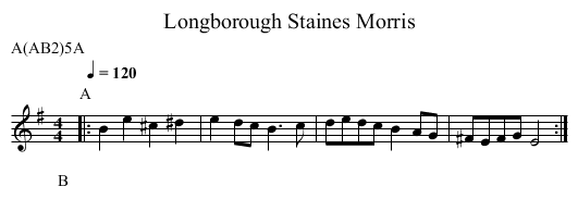Staines Morris, Longborough - staff notation