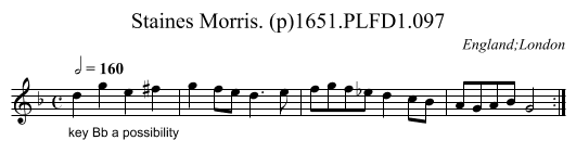 Staines Morris. (p)1651.PLFD1.097 - staff notation