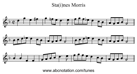 Sta(i)nes Morris - staff notation
