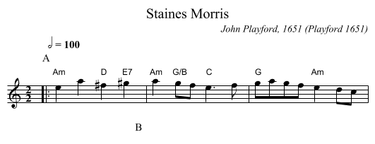 Staines Morris - staff notation