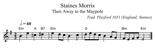 Staines Morris - staff notation