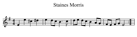 Staines Morris - staff notation
