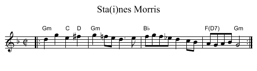 Sta(i)nes Morris - staff notation