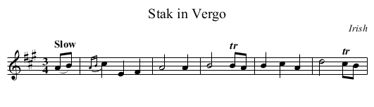 Stak in Vergo - staff notation