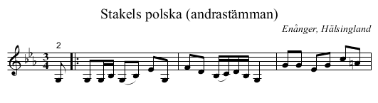 Stakels polska (andrastämman) - staff notation