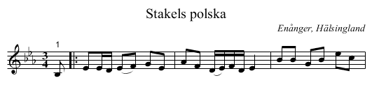 Stakels polska - staff notation