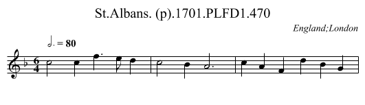 St.Albans. (p).1701.PLFD1.470 - staff notation