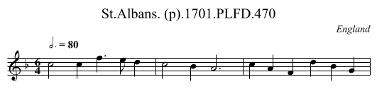 St.Albans. (p).1701.PLFD.470 - staff notation