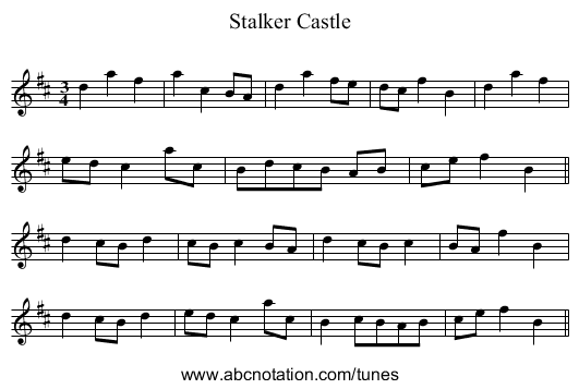 Stalker Castle - staff notation
