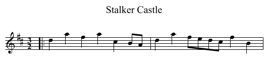 Stalker Castle - staff notation