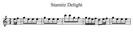 Stamitz Delight - staff notation