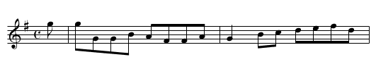 Stampt Gown and Ruffels - staff notation