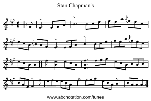 Stan Chapman's - staff notation