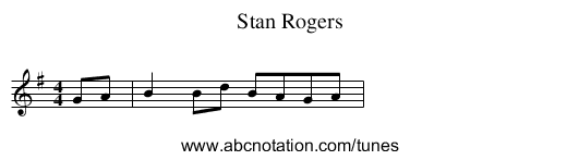 Stan Rogers - staff notation