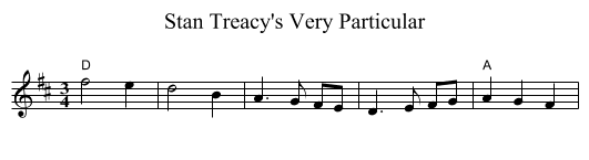 Stan Treacy's Very Particular - staff notation