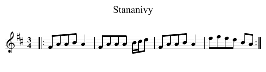 Stananivy - staff notation