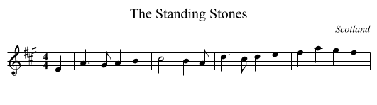 Standing Stones, The - staff notation