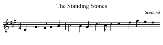 Standing Stones, The - staff notation