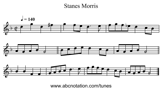 Stanes Morris - staff notation