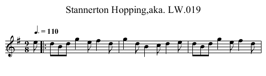 Stannerton Hopping,aka. LW.019 - staff notation