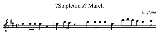 ?Stapleton's? March - staff notation