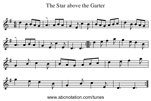 Star above the Garter, The - staff notation