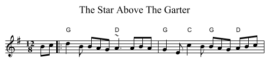 Star Above The Garter, The - staff notation