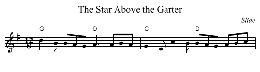 Star Above the Garter, The - staff notation
